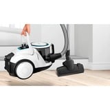 Bosch Serie 6 BGC41LSIL aspiradora Aspiradora cilíndrica Secar 600 W Sin bolsa, Aspiradora de suelo blanco, 600 W, Aspiradora cilíndrica, Secar, Sin bolsa, HEPA, Filtrado