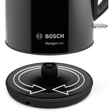 Bosch TWK3P423 tetera eléctrica 1,7 L 2400 W Negro, Hervidor de agua negro, 1,7 L, 2400 W, Negro, Acero inoxidable, Indicador de nivel de agua, Sin cables