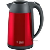 Bosch TWK3P424 tetera eléctrica 1,7 L 2400 W Gris, Rojo, Hervidor de agua rojo/Gris, 1,7 L, 2400 W, Gris, Rojo, Acero inoxidable, Indicador de nivel de agua, Protección contra sobrecalentamiento