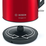 Bosch TWK3P424 tetera eléctrica 1,7 L 2400 W Gris, Rojo, Hervidor de agua rojo/Gris, 1,7 L, 2400 W, Gris, Rojo, Acero inoxidable, Indicador de nivel de agua, Protección contra sobrecalentamiento