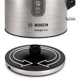 Bosch TWK4P440 tetera eléctrica 1,7 L 2400 W Negro, Acero inoxidable, Hervidor de agua acero fino/Negro, 1,7 L, 2400 W, Negro, Acero inoxidable, Acero inoxidable, Indicador de nivel de agua, Protección contra sobrecalentamiento