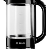 Bosch TWK70B03 tetera eléctrica 1,7 L 2400 W Negro, Transparente, Hervidor de agua negro, 1,7 L, 2400 W, Negro, Transparente, Vidrio, Indicador de nivel de agua, Protección contra sobrecalentamiento