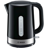 Bosch TWK7403 tetera eléctrica 1,7 L 2200 W Negro, Acero inoxidable, Hervidor de agua negro/Acero fino, 1,7 L, 2200 W, Negro, Acero inoxidable, Indicador de nivel de agua, Protección contra sobrecalentamiento, Sin cables
