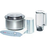 Bosch MUM6N21 robot de cocina 1000 W 2 L Acero inoxidable, Blanco blanco/Plateado, 2 L, Acero inoxidable, Blanco, 1,2 m, 4 L, De plástico, De plástico, Acero inoxidable