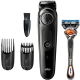 Braun 81705171 depiladora para la barba Negro, Gris, Cortapelo para barba negro/Gris, Lavable, AC/Batería, Negro, Gris