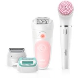 Braun Silk-épil 5 Wet&Dry 81683690 depiladora 28 pinzas Blanco, Rosa blanco/Rosa, Blanco, Rosa, 28 pinzas, Close-Grip, Bikini, Front thigh, Parte interior superior del brazo, LED, Alemania