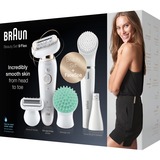Braun Silk-épil 9 81690190 depiladora 40 pinzas Blanco, Oro blanco/Dorado, Blanco, Oro, 40 pinzas, Axila, Bikini, Front thigh, Parte interior superior del brazo, Mejillas, Nariz, Afeitado, LED