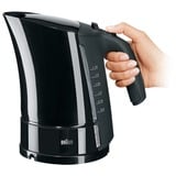 Braun WK 500 tetera eléctrica 1,6 L 3000 W Negro, Hervidor de agua negro, 1,6 L, 3000 W, Negro, Indicador de nivel de agua, Filtrado