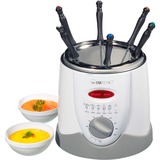 Clatronic FFR 2916 freidora Sencillo 1 L Independiente Blanco, Fondue blanco/Plateado, 1 L, Sencillo, Blanco, Independiente, 80 - 190 °C