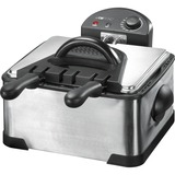 Clatronic FR 3195 Doble 4 L 2000 W Negro, Acero inoxidable, Freidora acero fino/Negro, 4 L, 4 L, Doble, Negro, Acero inoxidable, Acero inoxidable, 2000 W