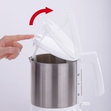 Cloer 4701 tetera eléctrica 1,5 L 1800 W Acero inoxidable, Blanco, Hervidor de agua acero fino/blanco, 1,5 L, 1800 W, Acero inoxidable, Blanco, Sin cables