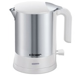 Cloer 4891 tetera eléctrica 1,2 L 2200 W Acero inoxidable, Blanco, Hervidor de agua acero fino/blanco, 1,2 L, 2200 W, Acero inoxidable, Blanco, De plástico, Acero inoxidable, Sin cables