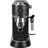 DeLonghi Dedica Style EC 685.BK Semi-automática Máquina espresso 1,1 L, Cafetera espresso negro/Plateado brillante, Máquina espresso, 1,1 L, Dosis de café, De café molido, 1300 W, Negro, Plata