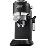 DeLonghi Dedica Style EC 685.BK Semi-automática Máquina espresso 1,1 L, Cafetera espresso negro/Plateado brillante, Máquina espresso, 1,1 L, Dosis de café, De café molido, 1300 W, Negro, Plata