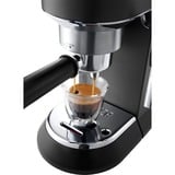 DeLonghi Dedica Style EC 685.BK Semi-automática Máquina espresso 1,1 L, Cafetera espresso negro/Plateado brillante, Máquina espresso, 1,1 L, Dosis de café, De café molido, 1300 W, Negro, Plata