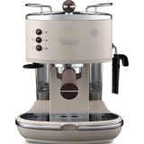 DeLonghi Icona Vintage ECOV 311.BG Semi-automática Máquina espresso 1,4 L, Cafetera espresso beige/Plateado brillante, Máquina espresso, 1,4 L, De café molido, 1100 W, Blanco