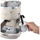 DeLonghi Icona Vintage ECOV 311.BG Semi-automática Máquina espresso 1,4 L, Cafetera espresso beige/Plateado brillante, Máquina espresso, 1,4 L, De café molido, 1100 W, Blanco