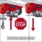 EINHELL TC-EH 250 500 W 12 m 125 kg, Torno rojo, Polipasto de alambre, 12 m, 125 kg, 250 kg, 11,5 m, 5,7 m
