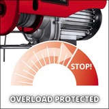 EINHELL TC-EH 500 1000 W 500 kg 230 V, Torno rojo, 500 kg, 11,5 m, 5,7 m, 5,7 m/min, 11,5 m/min, 1000 W