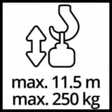 EINHELL TC-EH 500 1000 W 500 kg 230 V, Torno rojo, 500 kg, 11,5 m, 5,7 m, 5,7 m/min, 11,5 m/min, 1000 W
