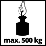 EINHELL TC-EH 500 1000 W 500 kg 230 V, Torno rojo, 500 kg, 11,5 m, 5,7 m, 5,7 m/min, 11,5 m/min, 1000 W