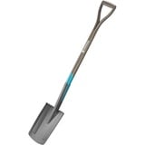 GARDENA 17000-20 pala y paleta Pala de metal con cabeza puntiaguda ergonómica para drenaje Acero Negro, Palas madera/Turquesa, Pala de metal con cabeza puntiaguda ergonómica para drenaje, Acero, Negro, Plaza, Con forma de D, Monocromo