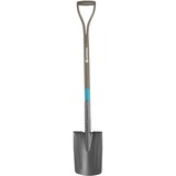 GARDENA 17000-20 pala y paleta Pala de metal con cabeza puntiaguda ergonómica para drenaje Acero Negro, Palas madera/Turquesa, Pala de metal con cabeza puntiaguda ergonómica para drenaje, Acero, Negro, Plaza, Con forma de D, Monocromo