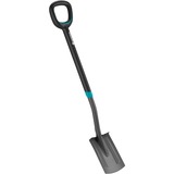 GARDENA 17011-20 pala y paleta Pala de metal con cabeza puntiaguda ergonómica para drenaje Acero Negro, Palas gris/Turquesa, Pala de metal con cabeza puntiaguda ergonómica para drenaje, Acero, Negro, Plaza, Con forma de D, Monótono