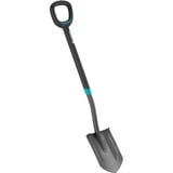 GARDENA 17012-20 pala y paleta Pala de metal con cabeza puntiaguda ergonómica para drenaje Acero Negro, Palas gris/Turquesa, Pala de metal con cabeza puntiaguda ergonómica para drenaje, Acero, Negro, Con forma de D, Monocromo