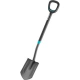 GARDENA 17012-20 pala y paleta Pala de metal con cabeza puntiaguda ergonómica para drenaje Acero Negro, Palas gris/Turquesa, Pala de metal con cabeza puntiaguda ergonómica para drenaje, Acero, Negro, Con forma de D, Monocromo