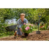 GARDENA 17020-20 pala y paleta Pala de metal con cabeza puntiaguda ergonómica para drenaje Acero inoxidable Negro, Palas gris/Turquesa, Pala de metal con cabeza puntiaguda ergonómica para drenaje, Acero inoxidable, Negro, Con forma de D, Monocromo, 1260 mm