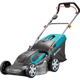 GARDENA Cortacésped de batería PowerMax™ Li-40/41 GARDENA sin batería negro/Turquesa, 5041-55, 450 m², 41 cm, 2,5 cm, 7,5 cm, 50 L