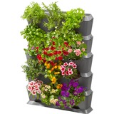 GARDENA NatureUp! Set vertical con riego (para 15 plantas), Envases para plantas gris,  13151-20