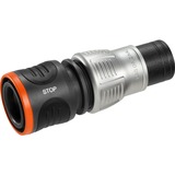GARDENA Regulador stop Premium 13 mm (1/2") - 15 mm (5/8") , Pieza de manguera gris/Plateado, Conector de manguera, Metal, Negro, Naranja, Plata