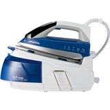 Grundig SIS 8670 1 L Suela Ceramic Ultra Glide Azul, Blanco, Estación de planchado a vapor blanco/Azul, Suela Ceramic Ultra Glide, 6 bar, 1 L, 110 g/min, Azul, Blanco, 1 min