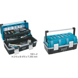 Hazet 190L-2 pieza pequeña y caja de herramientas Plástico Negro, Azul azul/Negro, Caja de herramientas, Plástico, Negro, Azul, Bisagra, 250 mm, 470 mm