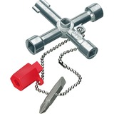 KNIPEX 00 11 03 llave para armario de control, Llave de tubo Metálico, Rojo, Cinc moldeado a presión, 4 pata(s), 4 cabezal(es), Círculo, Plaza, Triángulo, 5,6,8 mm