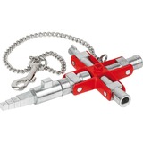 KNIPEX 00 11 06 V01, Llave de tubo plateado/Rojo, Metálico, Rojo, Cinc moldeado a presión, 4 pata(s), Círculo, Semicircular, Plaza, Triángulo, 6 mm, 3-5 mm