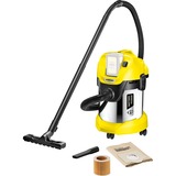Kärcher WD 3 Battery Premium 17 L Aspiradora de tambor Seca y húmeda 300 W Bolsa para el polvo, Aspiradora en húmedo y en seco amarillo/Negro, 300 W, Aspiradora de tambor, Seca y húmeda, Bolsa para el polvo, 17 L, Filtrado