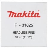Makita Clavos F-31825, para grapadora de clavijas, 0,6 x 18mm, Uñas 