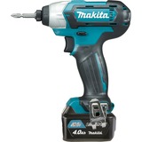 Makita TD110DSMJ atornilladora de impacto con batería 1/4" 2600 RPM 110 Nm Negro, Turquesa 10,8 V, Tornillo de percusión azul/Negro, Llave de impacto, Negro, Turquesa, 1/4", 2600 RPM, 110 Nm, 3 m/s²