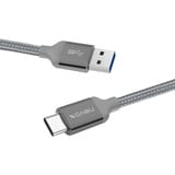 Nevox 1480 cable USB 2 m USB 3.2 Gen 2 (3.1 Gen 2) USB A USB C Gris gris, 2 m, USB A, USB C, USB 3.2 Gen 2 (3.1 Gen 2), Macho/Macho, Gris