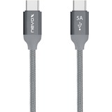 Nevox 1653 cable USB 1 m USB 2.0 USB C Gris, Plata gris, 1 m, USB C, USB C, USB 2.0, 480 Mbit/s, Gris, Plata