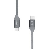 Nevox 1653 cable USB 1 m USB 2.0 USB C Gris, Plata gris, 1 m, USB C, USB C, USB 2.0, 480 Mbit/s, Gris, Plata
