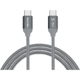 Nevox 1654 cable USB 2 m USB 2.0 USB C Gris, Plata gris, 2 m, USB C, USB C, USB 2.0, 480 Mbit/s, Gris, Plata