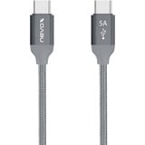 Nevox 1654 cable USB 2 m USB 2.0 USB C Gris, Plata gris, 2 m, USB C, USB C, USB 2.0, 480 Mbit/s, Gris, Plata