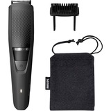 Philips BEARDTRIMMER Series 3000 Barbero con posiciones de 0,5 mm de precisión, Cortapelo para barba negro, 5 mm de precisión, Lavable, No necesita mantenimiento ni lubricación, AC/Baterry, Negro