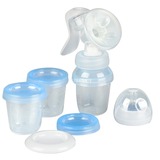 Philips Extractor de leche manual con 3 vasos SCF330/13, Bomba de la leche blanco/Azul, Manual, Azul, Blanco