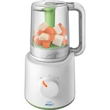 Philips Robot 2 en 1 de cocina al vapor saludable para bebés, Calientaplatos blanco/Verde, Batidora de vaso, 0,45 L, 70 m, 400 W, Blanco, Verde, Minorista