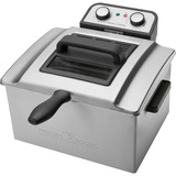 ProfiCook PC-FR 1038 Doble Independiente 3000 W Plata, Freidora acero fino, 5 L, 130 °C, 190 °C, Doble, Plata, Giratorio